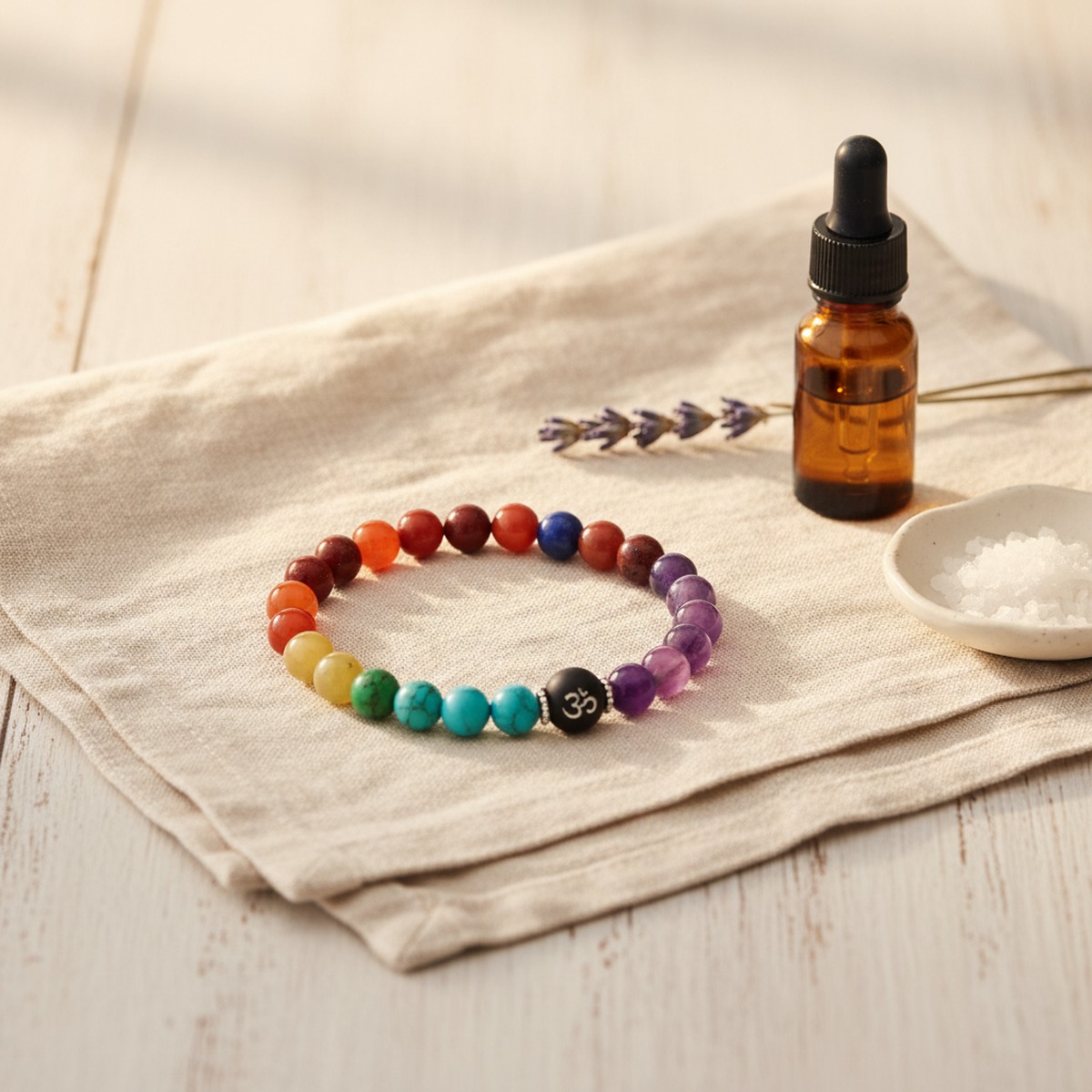Seven Chakra Anxiety Relief Bracelet — Full Spectrum Mala 1