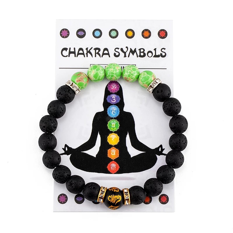 Seven Chakra Anxiety Relief Bracelet — Lava Rock Diffuser 2