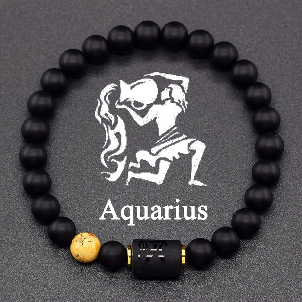 Matte Black Onyx Aquarius Bracelet