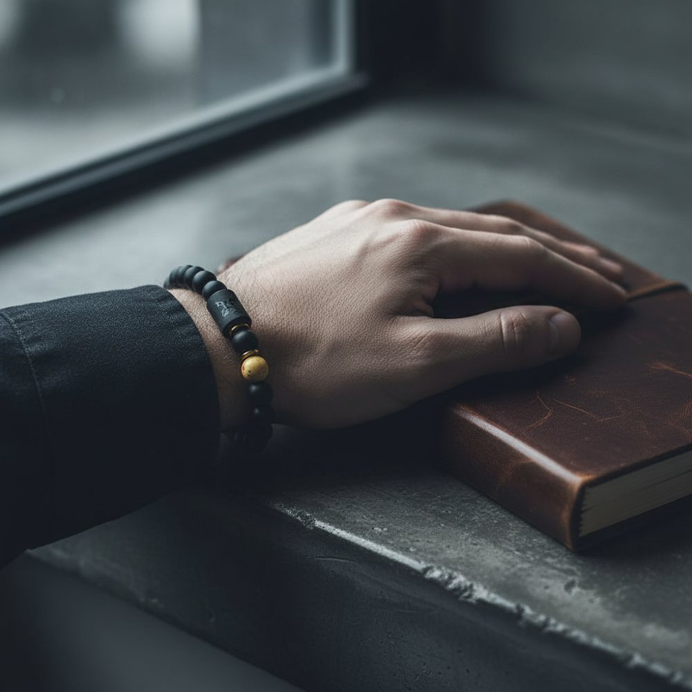 Matte Black Onyx Aquarius Bracelet 2