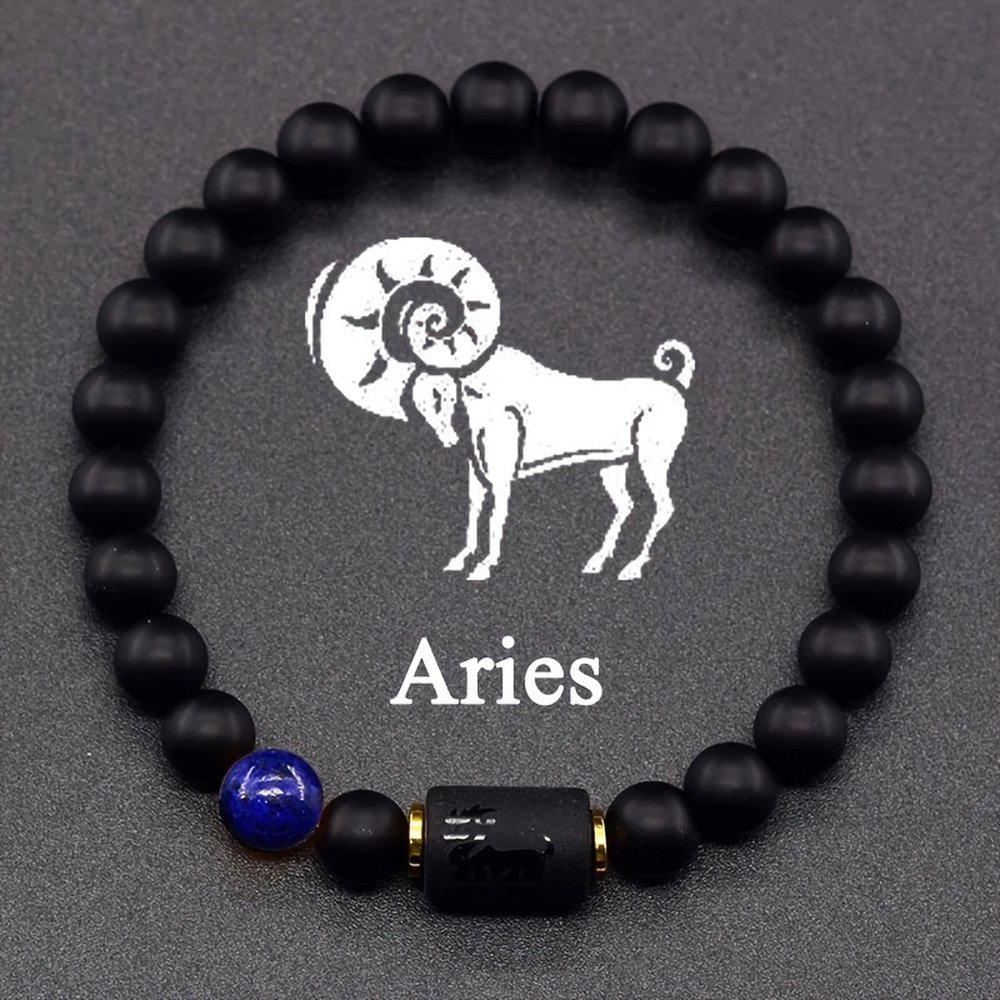 Matte Black Onyx Aries Bracelet
