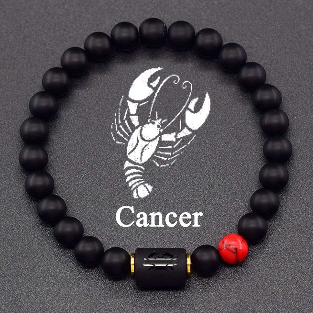 Matte Black Onyx Cancer Bracelet