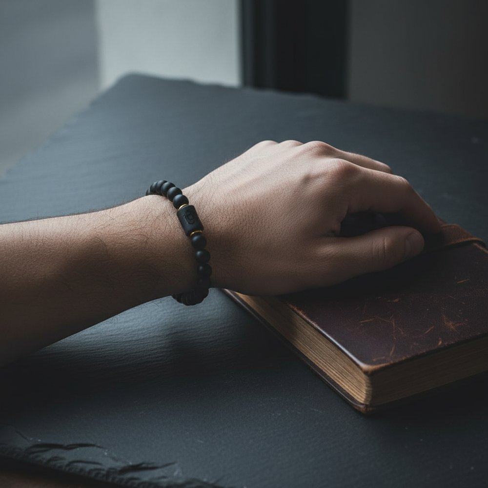 Matte Black Onyx Cancer Bracelet 2
