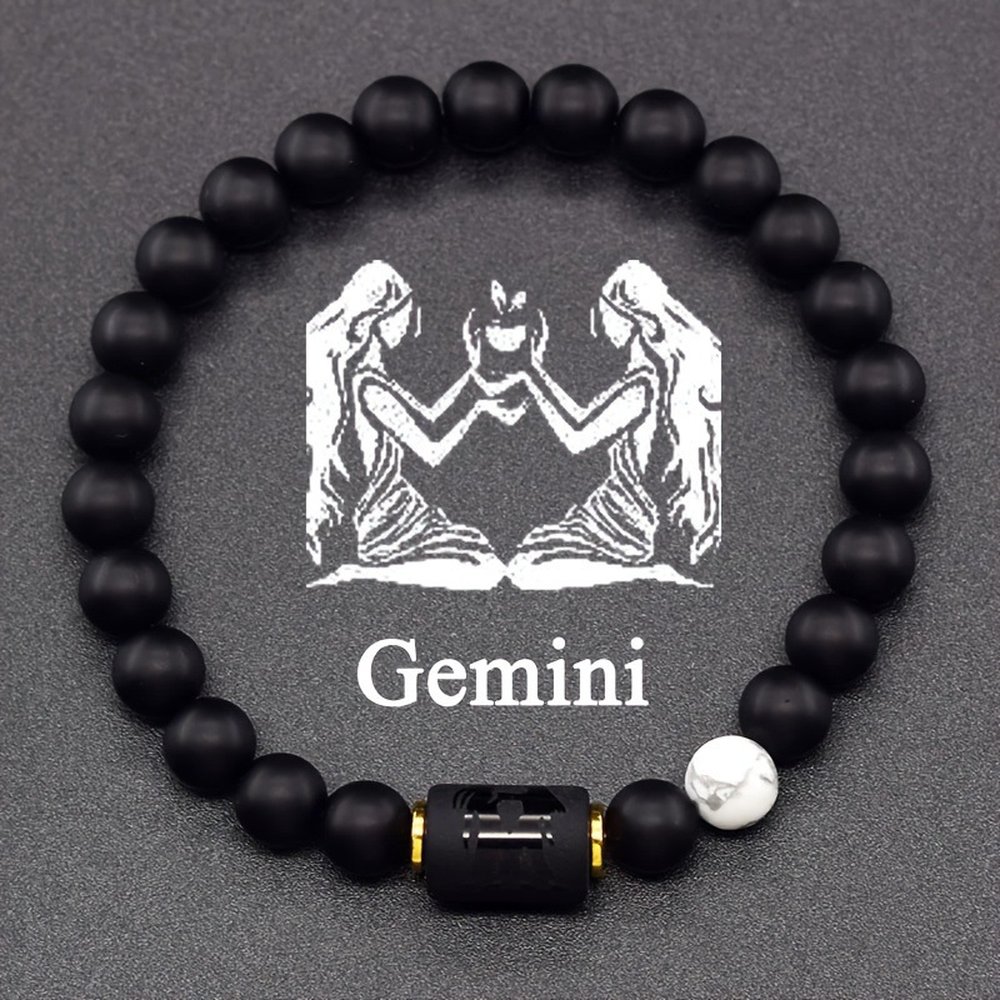 Matte Black Onyx Gemini Bracelet