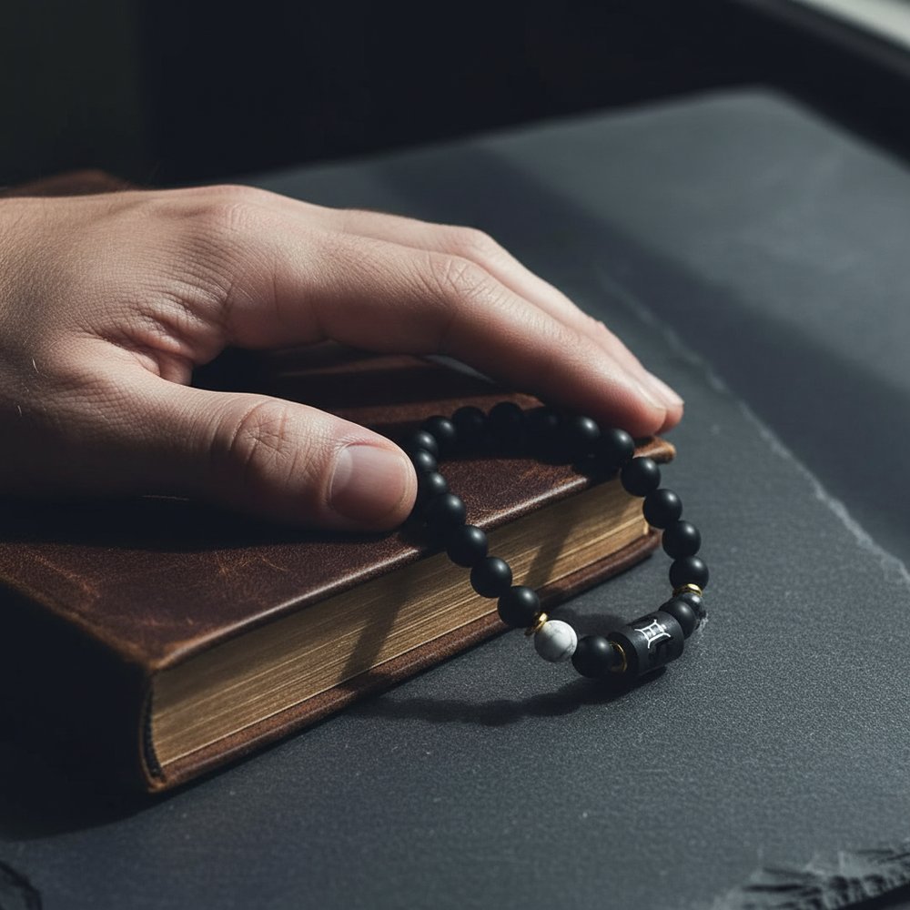 Matte Black Onyx Gemini Bracelet 2