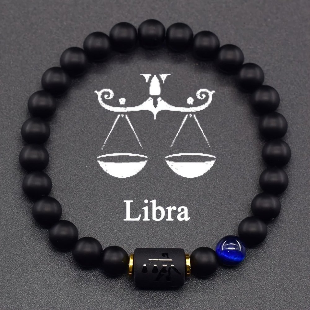 Matte Black Onyx Libra Bracelet