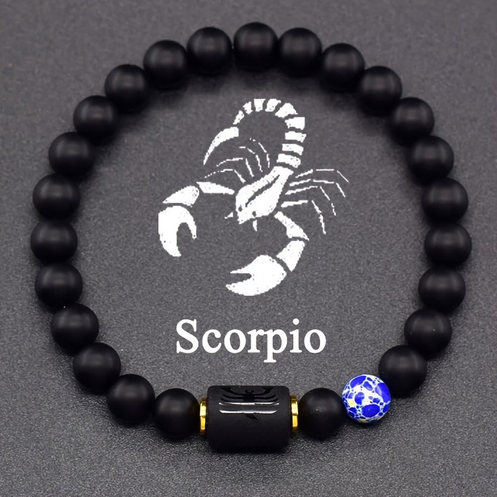 Matte Black Onyx Scorpio Bracelet
