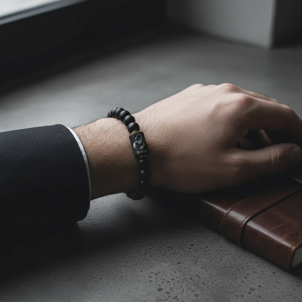 Matte Black Onyx Scorpio Bracelet 2