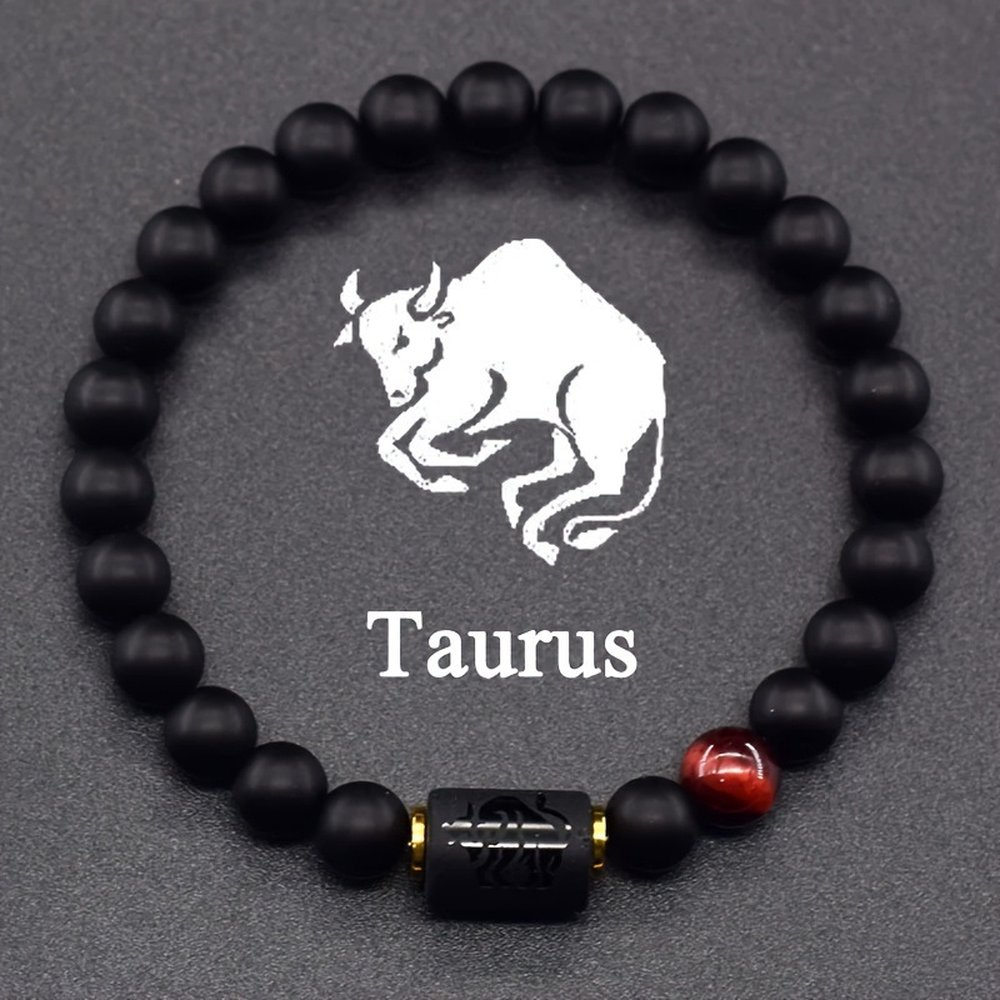 Matte Black Onyx Taurus Bracelet